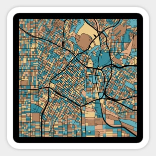 Los Angeles Map Pattern in Mid Century Pastel Sticker